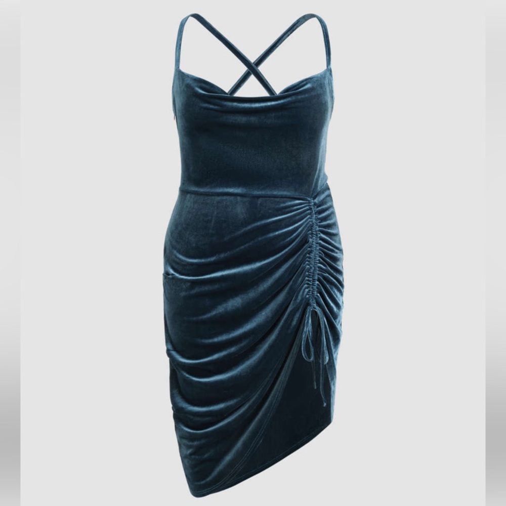 Cider Velvet Ruched Mini Dress 3X